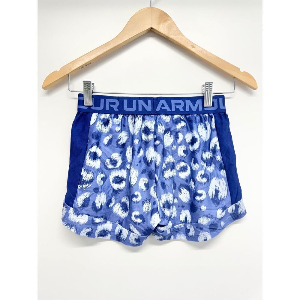 Under Armour Youth‎ Shorts Size Medium Blue Leopard Print Athletic